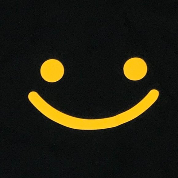 Smiling Face Unisex Jersey Short Sleeve Black T-Shirt, NWT - Picture 2 of 5